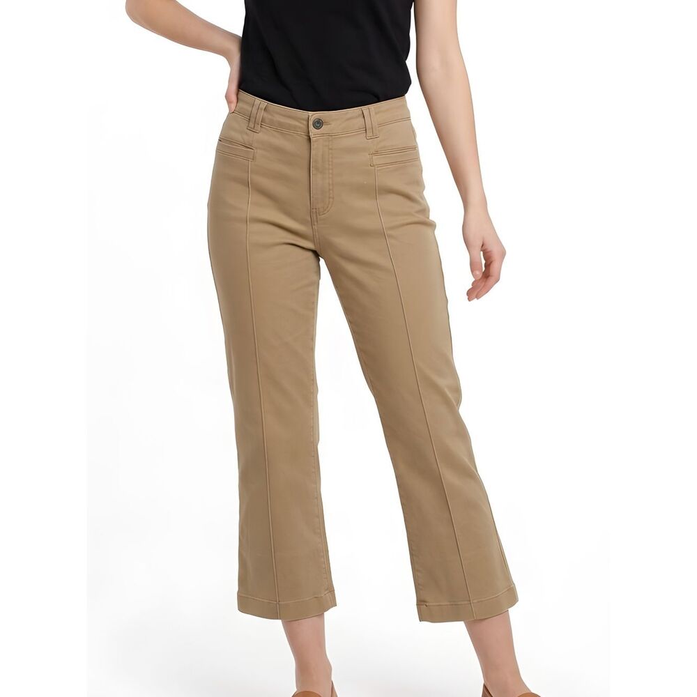 Nautica Tan Mid-Rise Demi Bootcut Sateen Pant Size 14